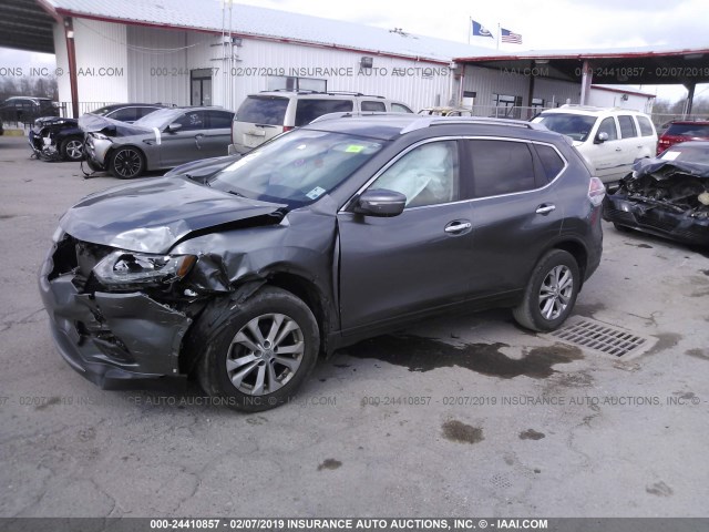 KNMAT2MT1FP538752 - 2015 NISSAN ROGUE S/SL/SV GRAY photo 2