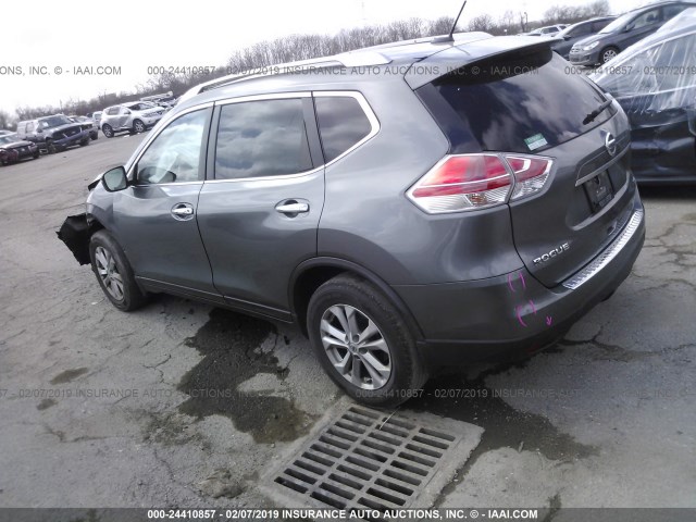 KNMAT2MT1FP538752 - 2015 NISSAN ROGUE S/SL/SV GRAY photo 3