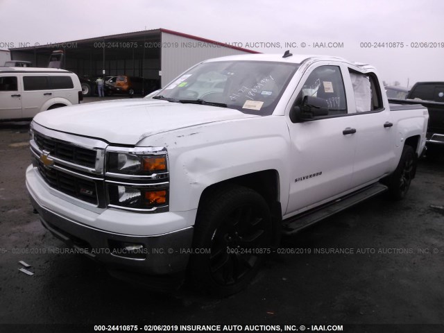 3GCUKREC1EG309630 - 2014 CHEVROLET SILVERADO K1500 LT WHITE photo 2