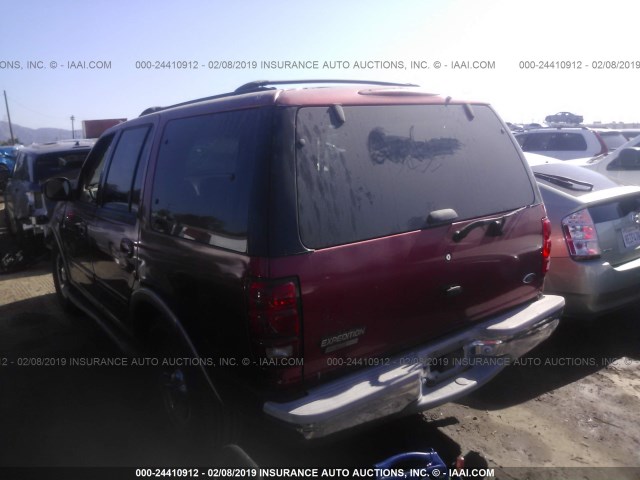 1FMRU17L12LA90256 - 2002 FORD EXPEDITION EDDIE BAUER RED photo 3