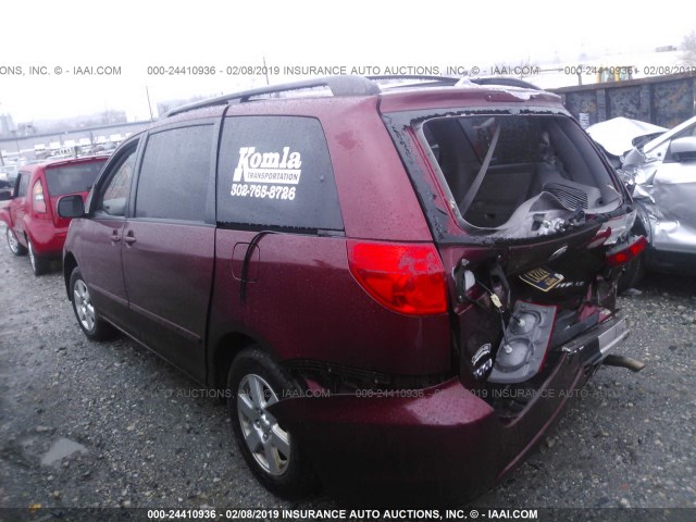 5TDZK23C18S121762 - 2008 TOYOTA SIENNA CE/LE MAROON photo 3