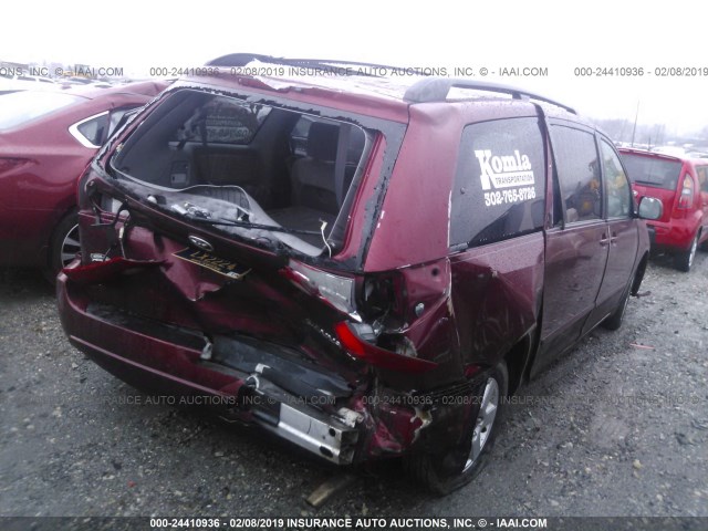 5TDZK23C18S121762 - 2008 TOYOTA SIENNA CE/LE MAROON photo 4