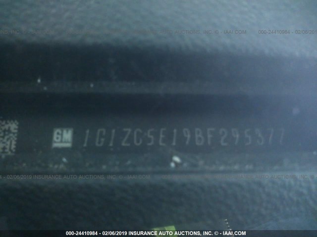 1G1ZC5E19BF295377 - 2011 CHEVROLET MALIBU 1LT ნაცრისფერი ფოტო 9