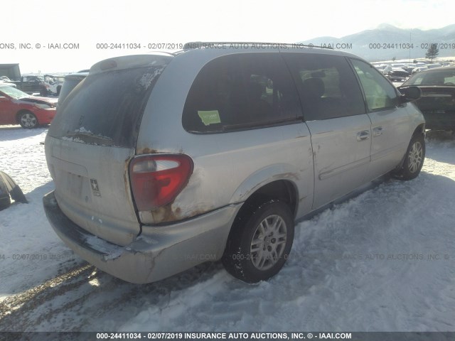 2D4GP24R65R107648 - 2005 DODGE GRAND CARAVAN SE SILVER photo 4