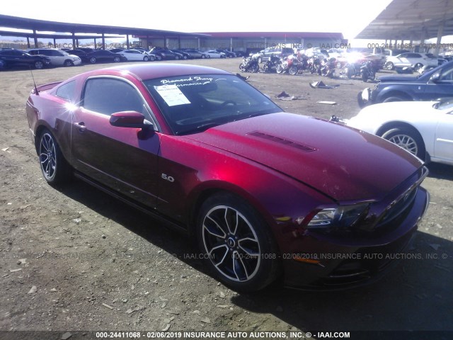 1ZVBP8CF4E5283965 - 2014 FORD MUSTANG GT RED photo 1