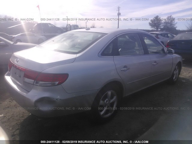 KMHFC46D27A194257 - 2007 HYUNDAI AZERA GLS SILVER photo 4