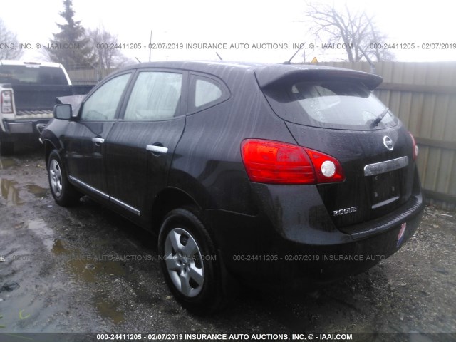 JN8AS5MT0DW509660 - 2013 NISSAN ROGUE S/SV BLACK photo 3