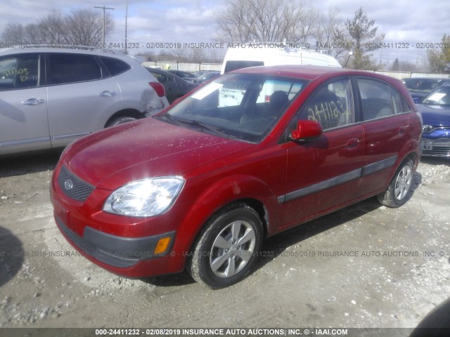 KNADE243X96548548 - 2009 KIA RIO 5 SX RED photo 2