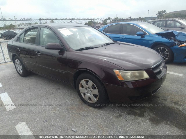 5NPET46C96H106951 - 2006 HYUNDAI SONATA GL PURPLE photo 1