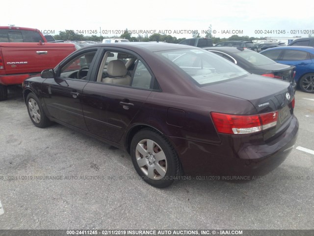 5NPET46C96H106951 - 2006 HYUNDAI SONATA GL PURPLE photo 3