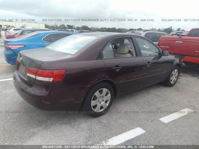 5NPET46C96H106951 - 2006 HYUNDAI SONATA GL PURPLE photo 4