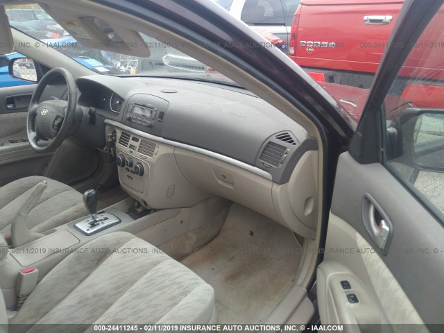 5NPET46C96H106951 - 2006 HYUNDAI SONATA GL PURPLE photo 5