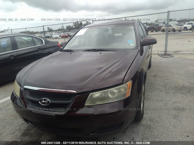 5NPET46C96H106951 - 2006 HYUNDAI SONATA GL PURPLE photo 6