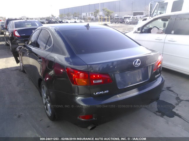 JTHBE262985017391 - 2008 LEXUS IS 350 GRAY photo 3