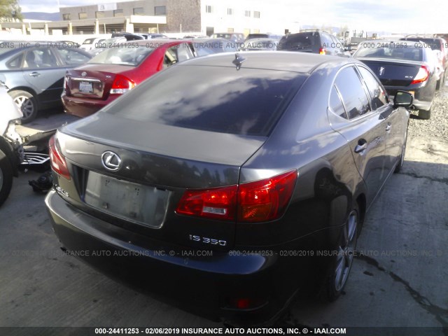 JTHBE262985017391 - 2008 LEXUS IS 350 GRAY photo 4