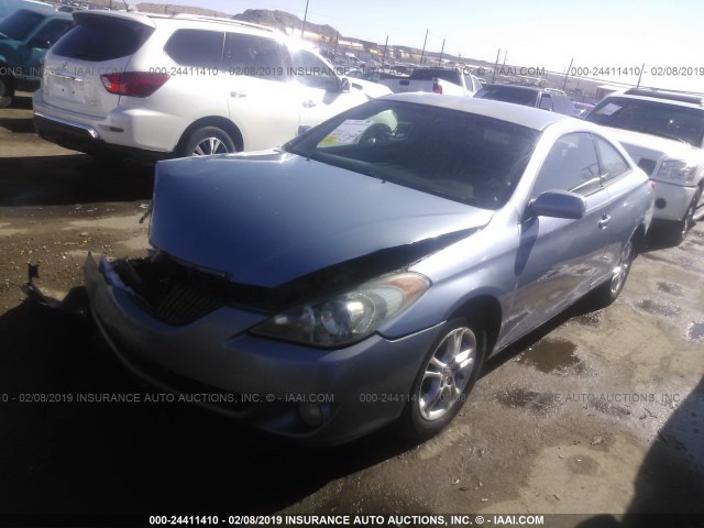 4T1CE38PX5U975506 - 2005 TOYOTA CAMRY SOLARA SE/SLE BLUE photo 2