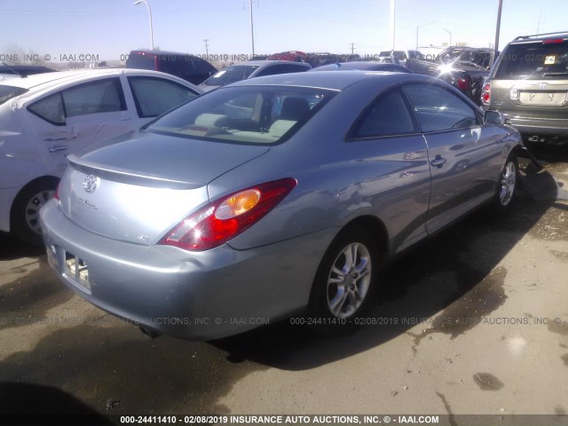 4T1CE38PX5U975506 - 2005 TOYOTA CAMRY SOLARA SE/SLE BLUE photo 4