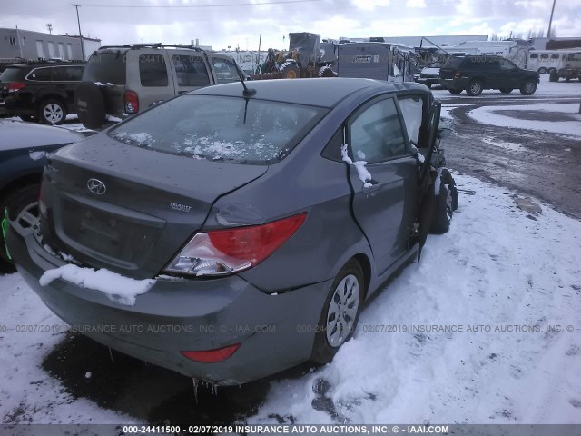 KMHCT4AE3GU078082 - 2016 HYUNDAI ACCENT SE GRAY photo 4