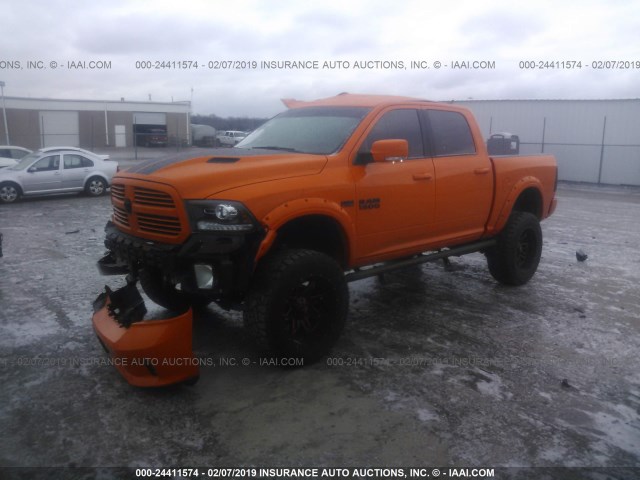 1C6RR7MT9HS570841 - 2017 RAM 1500 SPORT ORANGE photo 2