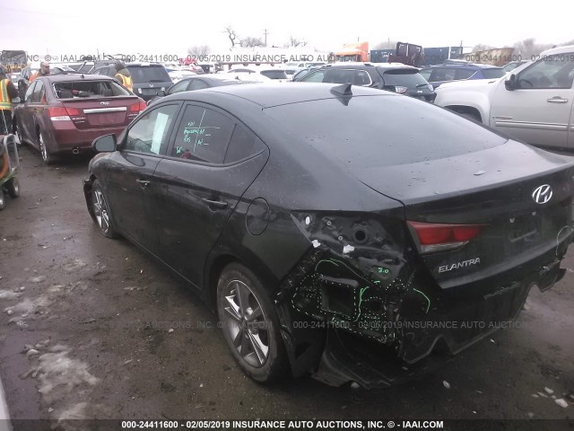 KMHD84LF0HU156069 - 2017 HYUNDAI ELANTRA SE/VALUE/LIMITED BLACK photo 3