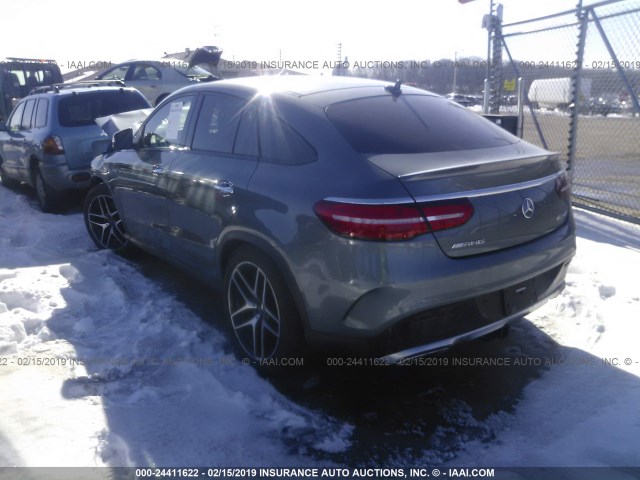 4JGED6EB6HA053486 - 2017 MERCEDES-BENZ GLE COUPE 43 AMG GRAY photo 3