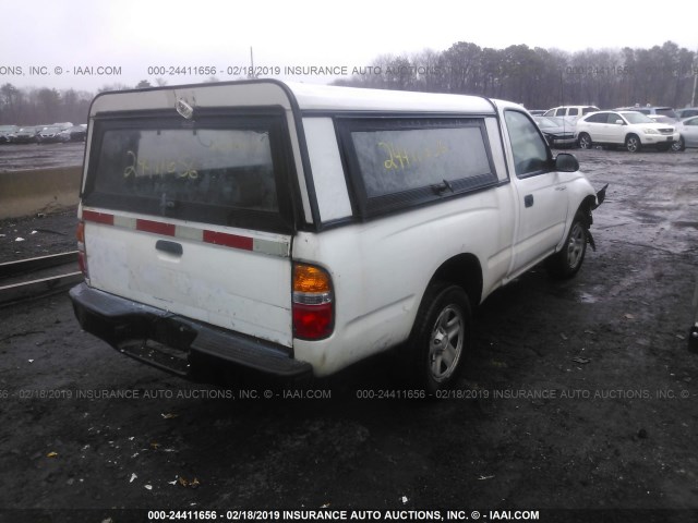 5TENL42N01Z739643 - 2001 TOYOTA TACOMA WHITE photo 4