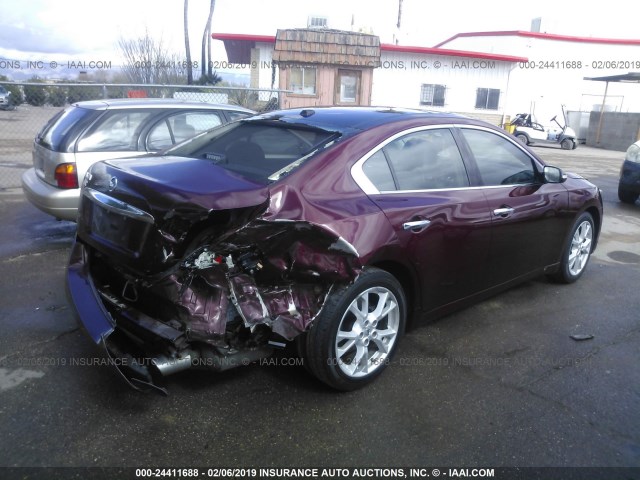 1N4AA5AP7DC803733 - 2013 NISSAN MAXIMA S/SV MAROON photo 4