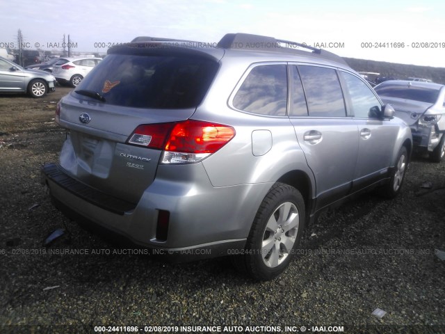 4S4BRBCC2B3418279 - 2011 SUBARU OUTBACK 2.5I PREMIUM SILVER photo 4