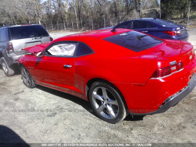 2G1FB1E37F9158730 - 2015 CHEVROLET CAMARO LS RED photo 3