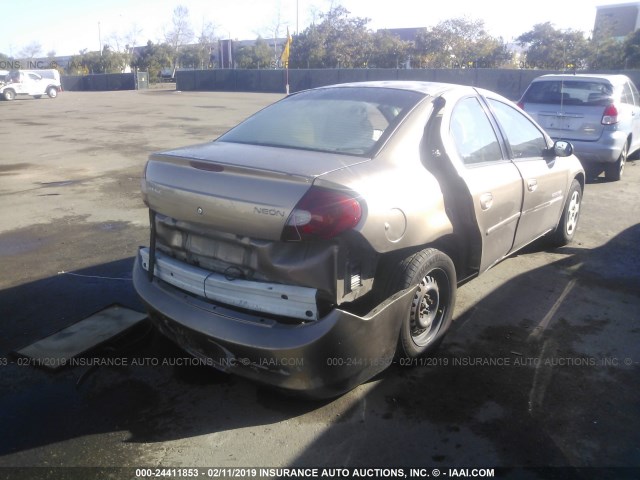 1B3ES46C81D264684 - 2001 DODGE NEON SE/ES GOLD photo 4