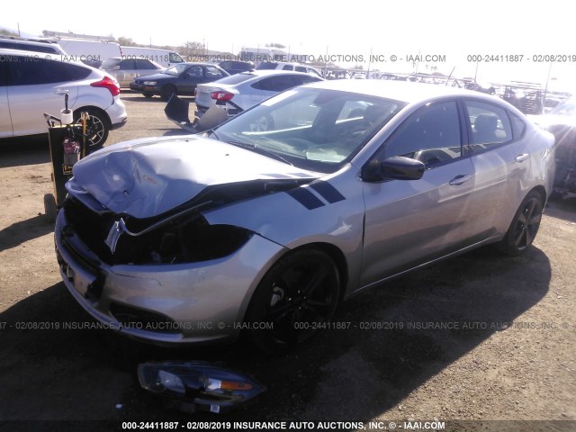 1C3CDFBB8FD123263 - 2015 DODGE DART SXT SILVER photo 2