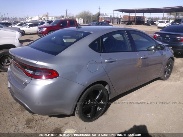 1C3CDFBB8FD123263 - 2015 DODGE DART SXT SILVER photo 4