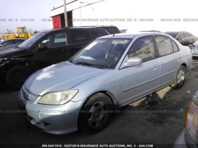 JHMES95634S002027 - 2004 HONDA CIVIC HYBRID Light Blue photo 2