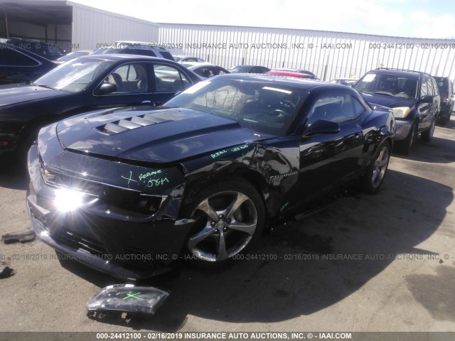 2G1FK1EJ4E9249578 - 2014 CHEVROLET CAMARO 2SS BLACK photo 2