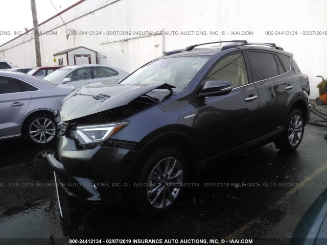 JTMDJREV8JD193032 - 2018 TOYOTA RAV4 HV LIMITED GRAY photo 2