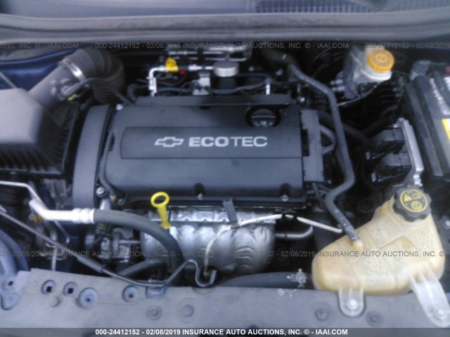 1G1JB6SH1C4227188 - 2012 CHEVROLET SONIC LS BLUE photo 10