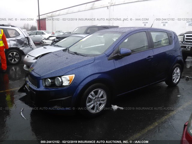 1G1JB6SH1C4227188 - 2012 CHEVROLET SONIC LS BLUE photo 2