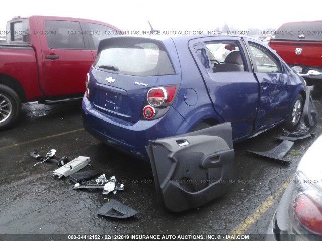 1G1JB6SH1C4227188 - 2012 CHEVROLET SONIC LS BLUE photo 4