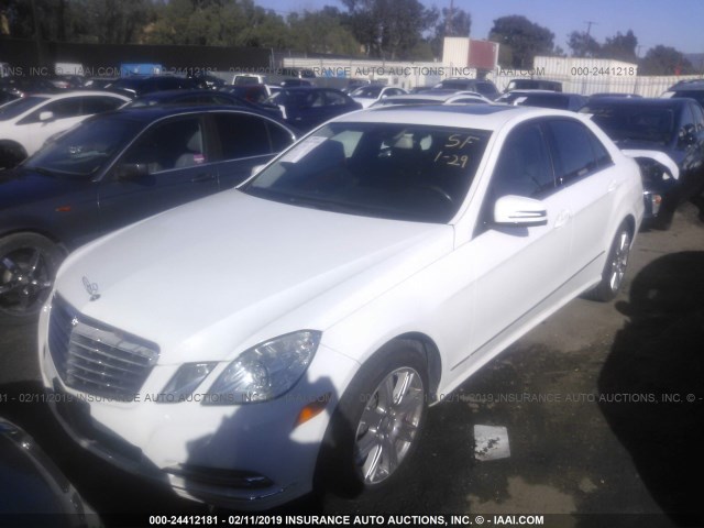 WDDHF5KB8DA671578 - 2013 MERCEDES-BENZ E 350 WHITE photo 2