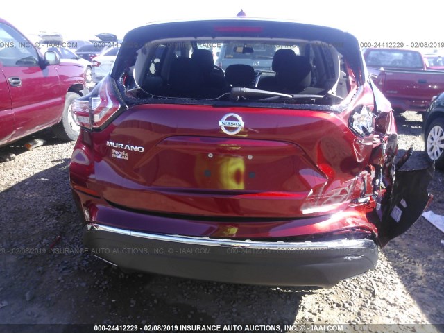 5N1AZ2MG0FN238287 - 2015 NISSAN MURANO S/SL/SV/PLATINUM RED photo 6