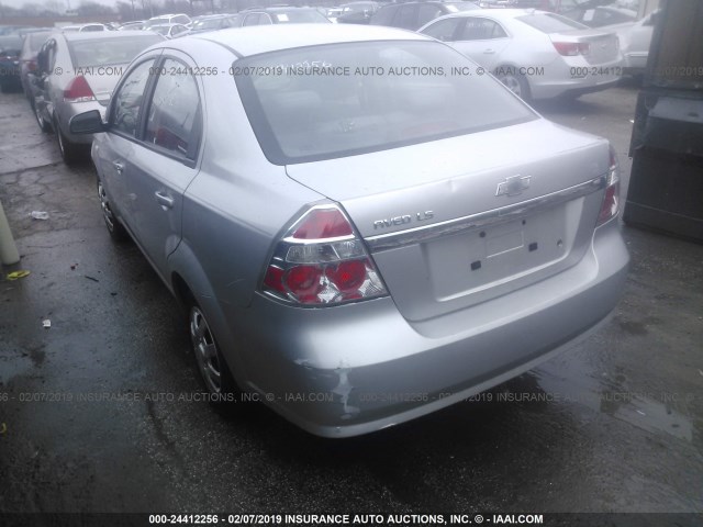 KL1TD56647B145946 - 2007 CHEVROLET AVEO LS SILVER photo 3