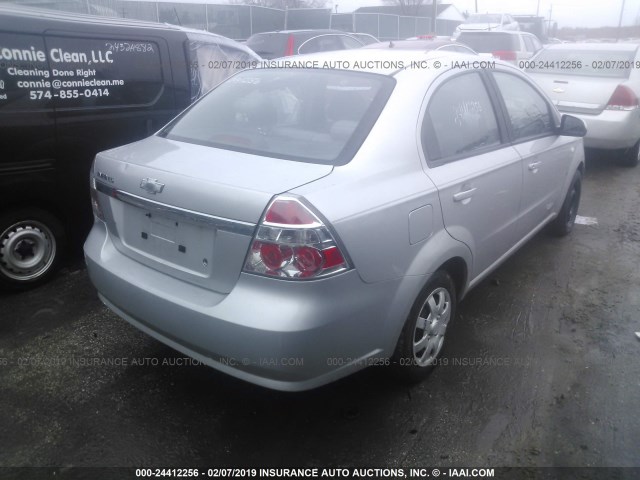 KL1TD56647B145946 - 2007 CHEVROLET AVEO LS SILVER photo 4