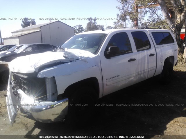 3GCPKSE78DG109821 - 2013 CHEVROLET SILVERADO K1500 LT WHITE photo 2