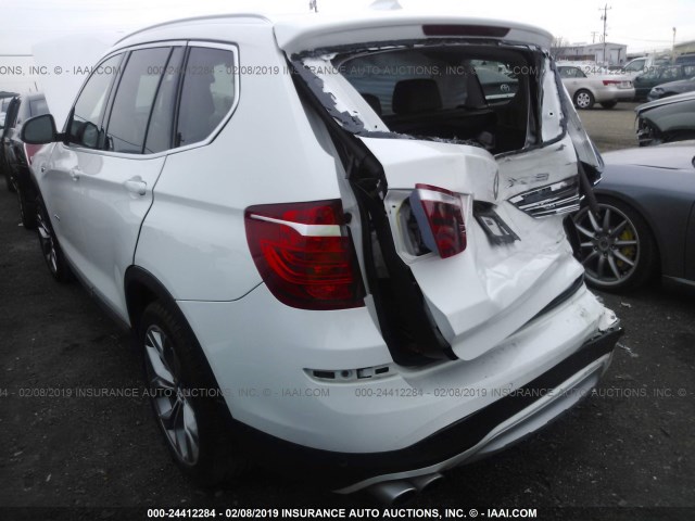 5UXWX9C57F0D57655 - 2015 BMW X3 XDRIVE28I WHITE photo 3