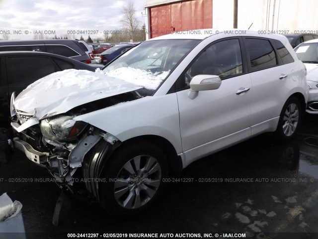 5J8TB1H57AA004878 - 2010 ACURA RDX TECHNOLOGY WHITE photo 2