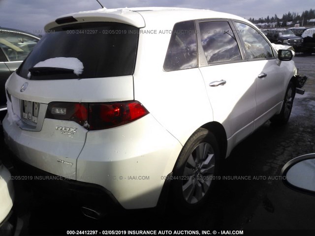 5J8TB1H57AA004878 - 2010 ACURA RDX TECHNOLOGY WHITE photo 4