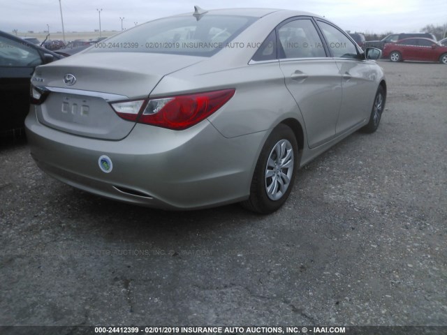 5NPEB4AC0BH227954 - 2011 HYUNDAI SONATA Champagne photo 4