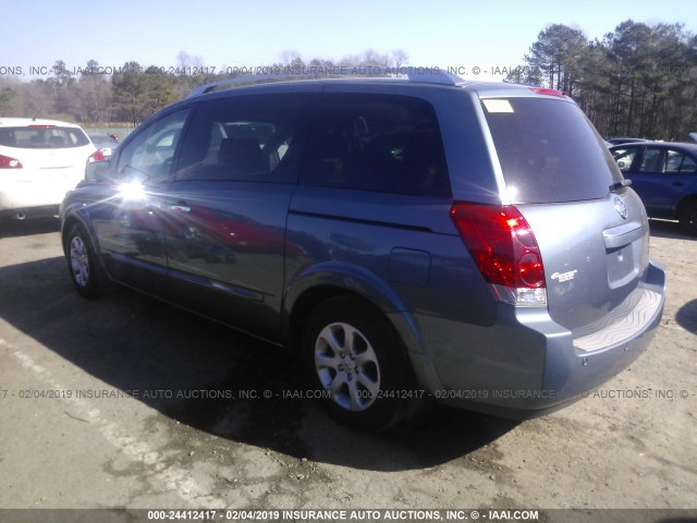 5N1BV28U28N102679 - 2008 NISSAN QUEST S/SE/SL BLUE photo 3