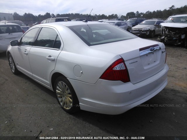 3FADP0L33AR294780 - 2010 FORD FUSION HYBRID WHITE photo 3