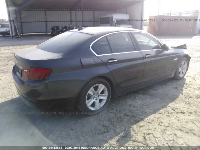 WBAXG5C53CDX05786 - 2012 BMW 528 I GRAY photo 4